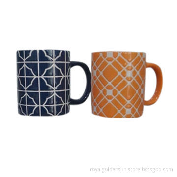 ceramic mugs with decal printed on the mugs